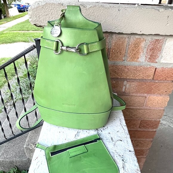 Dooney & Bourke Vintage Alto Pyramid Italy Rare Green Sling Backpack Bag - Picture 1 of 13